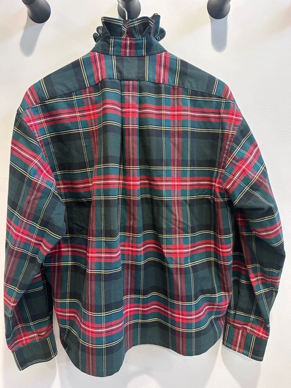 Ralph Lauren Blake OOAK Ruffle Collar Boxer Dog Plaid Top | Reworked | Large - Picture 3 of 7